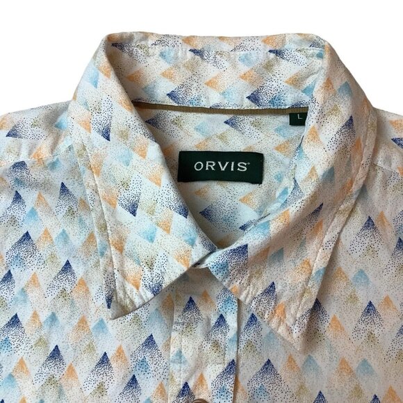 Orvis Button Down Shirt Short Sleeve 2 Pocket Men’s Size Large 100% Cotton - Picture 5 of 8